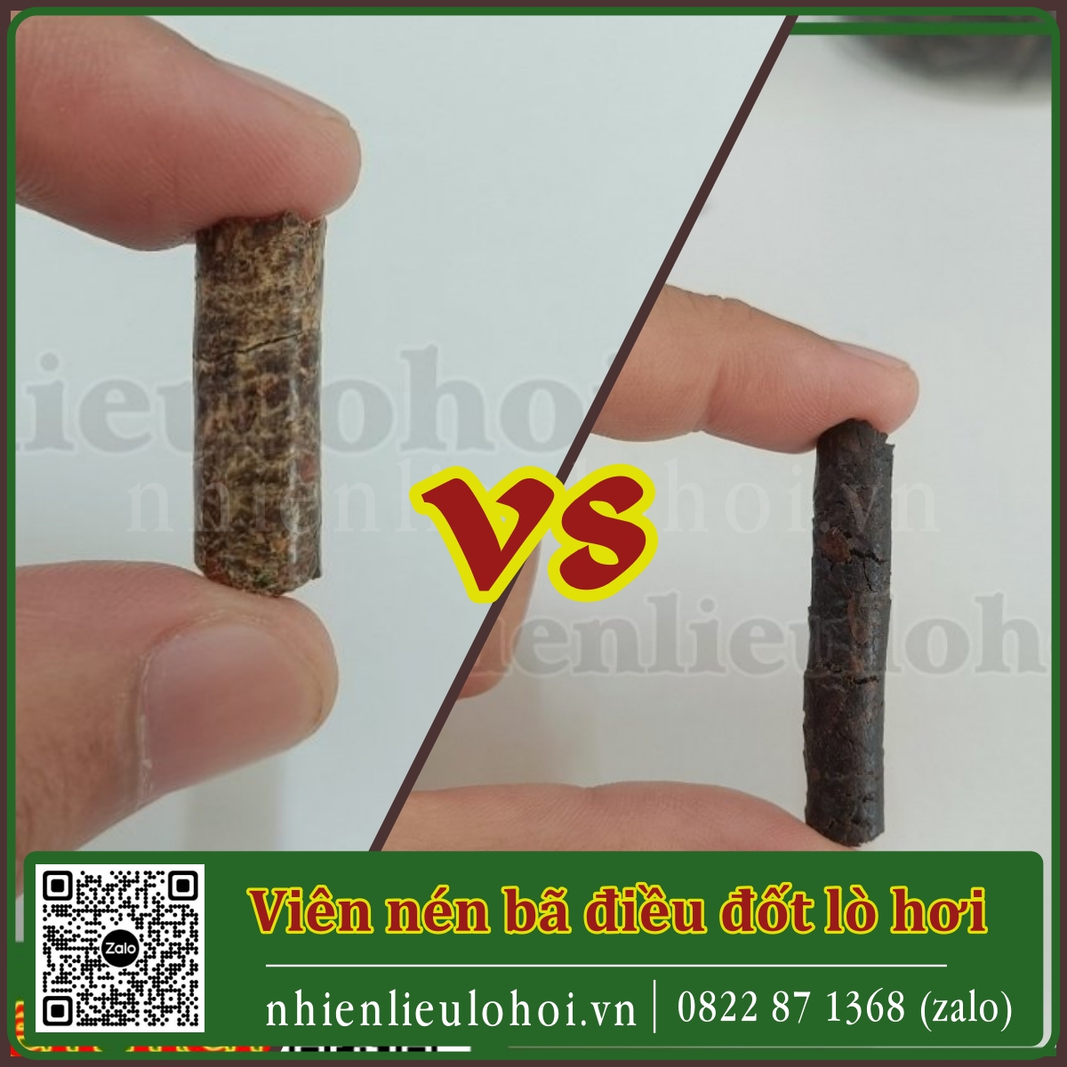 viên nén bã điều chất lượng cao dùng cho lò hơi công nghiệp – Hoàng Dung Biomass.